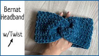 BEST Bernat Yarn Headband Crochet Headband Tutorial [upl. by Oika550]