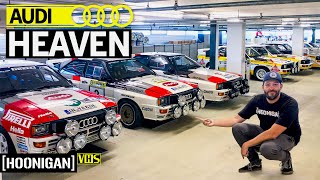 Inside Audi’s Secret Storage Facility Scotto Loses His Mind Racecars Everywhere audi hoonigan [upl. by Enawyd]