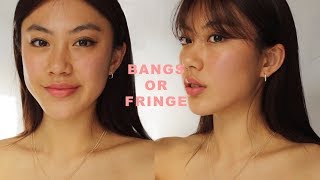 HOW I CUT FRINGE  BANGS  Haley Kim [upl. by Casey]