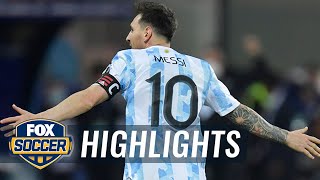 Lionel Messi buries unreal free kick dazzles in Argentinas 30 win  2021 Copa América Highlights [upl. by Bennett]