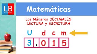 Los Números DECIMALES LECTURA y ESCRITURA ✔👩‍🏫 PRIMARIA [upl. by Waly]