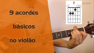 9 ACORDES FÁCEIS PARA INICIANTES NO VIOLÃO auladeviolão [upl. by Olram358]