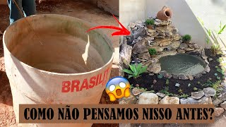 FAÇA SUA CASCATA EM CASA REAPROVEITANDO CAIXA DÁGUA VELHA [upl. by Einafats]