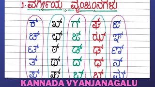 Vyanjanagalu In kannada  Kannada Vyanjanagalu  Vargeeya Avargeeya Vyanjanagalu  Kannada Alphabets [upl. by Trin]