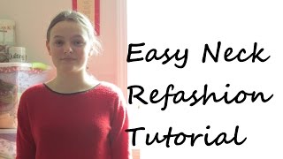 Refashion Tutorial Turtleneck to Crewneck  DIY [upl. by Ressay]