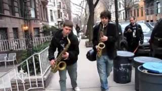 Dueling Saxophones perfect NYC street music [upl. by Grogan]