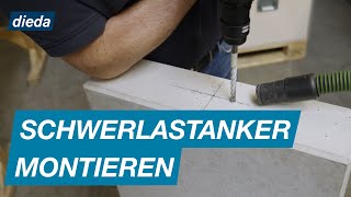 Schwerlastanker montieren und Stuetze lotrecht  DIEDA [upl. by Ydniahs]