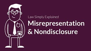 Misrepresentation and Nondisclosure  Contracts  Defenses amp Excuses [upl. by Nrubliw]