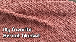 Bernat blanket yarn crochet patterns 4 Bernat baby blanket  Moss Stitch [upl. by Nired]