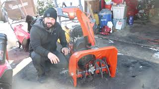 Husqvarna Snow Blower Doesnt Blow Snow Augers Spin But NOT The Impeller HOW TO FIX [upl. by Nylhtak25]