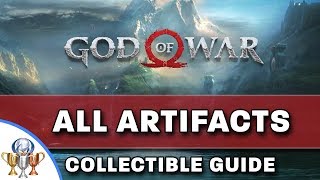 God of War  All 45 Artifacts Collectibles Locations  Curator Trophy Guide [upl. by Anerok]