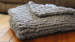 How to Hand Knit a Blanket Throw  Easy Pattern  The Sweetest Journey [upl. by Thorin]