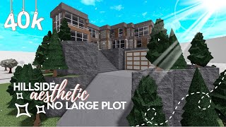 ROBLOX  Bloxburg 40K Modern Aesthetic Family Hillside House 2 story No Large Plot  Build amp Tour [upl. by Mackoff]