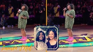 Just Like Mom Erica Campbells Daughter Krista Sings National Anthem For WNBA Game [upl. by Karalynn]