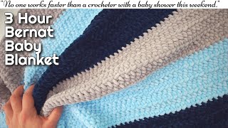 Bernat blanket yarn crochet patterns 3 Baby blanket tutorial [upl. by Lionel]