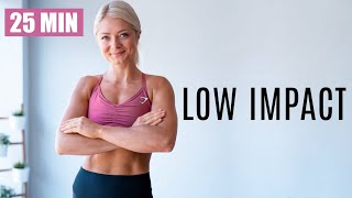 25 MIN LOW IMPACT WORKOUT  FULL BODY HIIT No Equipment No Jumping No Repeat [upl. by Asssilem]