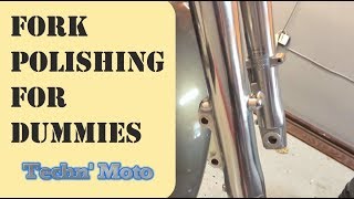 Aluminum Fork Polishing for Dummies  Techn Moto [upl. by Lleznod3]