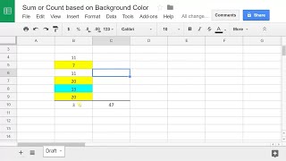 Google Sheets  Sum or Count Values Based on Cell Color [upl. by Culley]