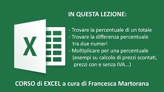 EXCEL tutorial 6B Calcolare le percentuali in Excel [upl. by Vern]