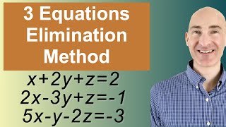 Solving Systems of 3 Equations Elimination [upl. by Barboza]