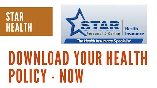 Star Health Insurance Policy Download Process [upl. by Tur]