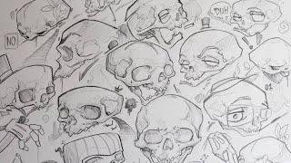 How to draw skulls quick and easy [upl. by Kcirddehs]