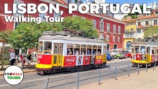 Lisbon Portugal Walking Tour  4K with Captions [upl. by Assylla]