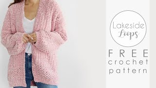 Delaney Cardigan FREE Crochet Pattern Video Tutorial [upl. by Parsons523]