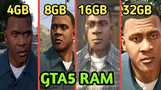 GTA 5 4GB RAM VS 8GB RAM VS 16GB RAM VS 32GB RAM [upl. by Seldon]