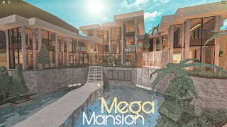 Bloxburg Mega Mansion Modern Warm House NO LARGEPLOT  House Build [upl. by Yrrat]