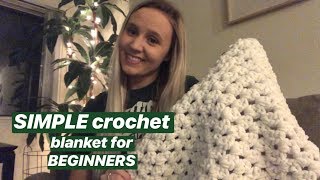 SIMPLE Double Crochet Blanket for Beginners [upl. by Nowujalo179]