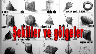 Ders 3 Üç Boyutlu Geometrik Şekiller  Karakalem Şekil ve Gölgelendirme çalışması [upl. by Animsaj]