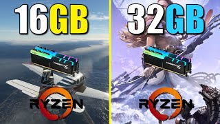 16GB vs 32GB RAM  Test on AMD Ryzen [upl. by Nalniuq16]