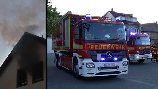 GROSSEINSATZ FEUER IN NOTUNTERKUNFT 7 Personen über Steckleiter gerettet – FEUERWEHR BRUCHSAL [upl. by Adiari392]