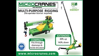 Microcranes® Mini Cranes Portable Material Hoist [upl. by Einohtna547]