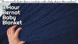 Bernat Blanket Yarn Crochet Pattern  Crochet Baby Blanket [upl. by Mariska]