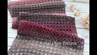 How to Crochet Easy Lacy Scarf Shawl Wrap Bumbo Moonlight Yarn Crochet Video Tutorial [upl. by Nochur535]