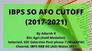 IBPS SO AFO Previous Years Cutoff 20172020 [upl. by Ahsekad]