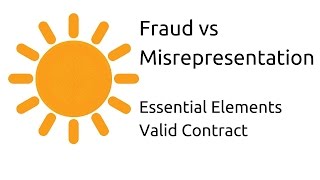 Fraud vs Misrepresentation  Other Essential Elements of a Valid Contract  CA CPT  CS amp CMA [upl. by Hannahsohs349]