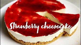 No Bake Strawberry Mascarpone Cheesecake [upl. by Zia149]